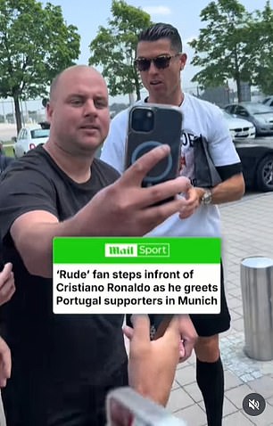 Cristiano Ronaldo had to deal with a rude fan after Portugal's Nations League success