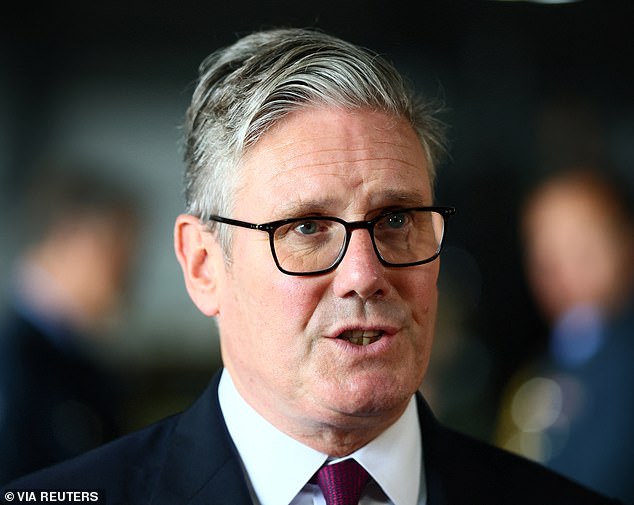 Starmer is the most unpopular incoming PM on record. His approval rating of minus-39 is a staggering 83 points behind where Sir Tony was at the same stage (file image)