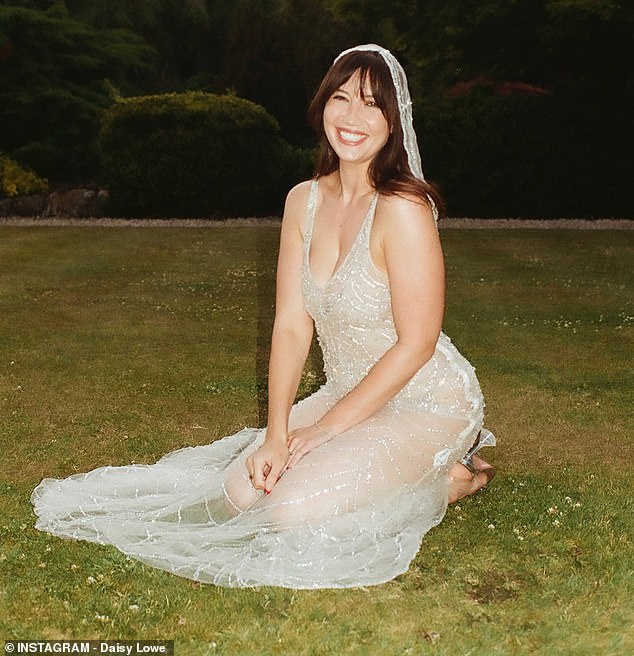 Daisy Lowe has married her partner of five years Jordan Saul in a low-key ceremony in London on Thursday