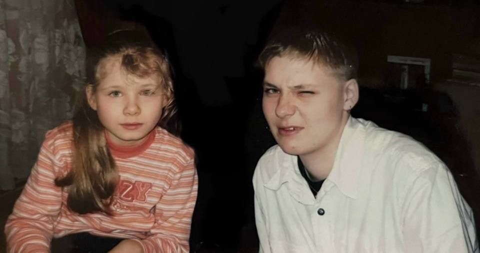 Photo of a young girl and boy.