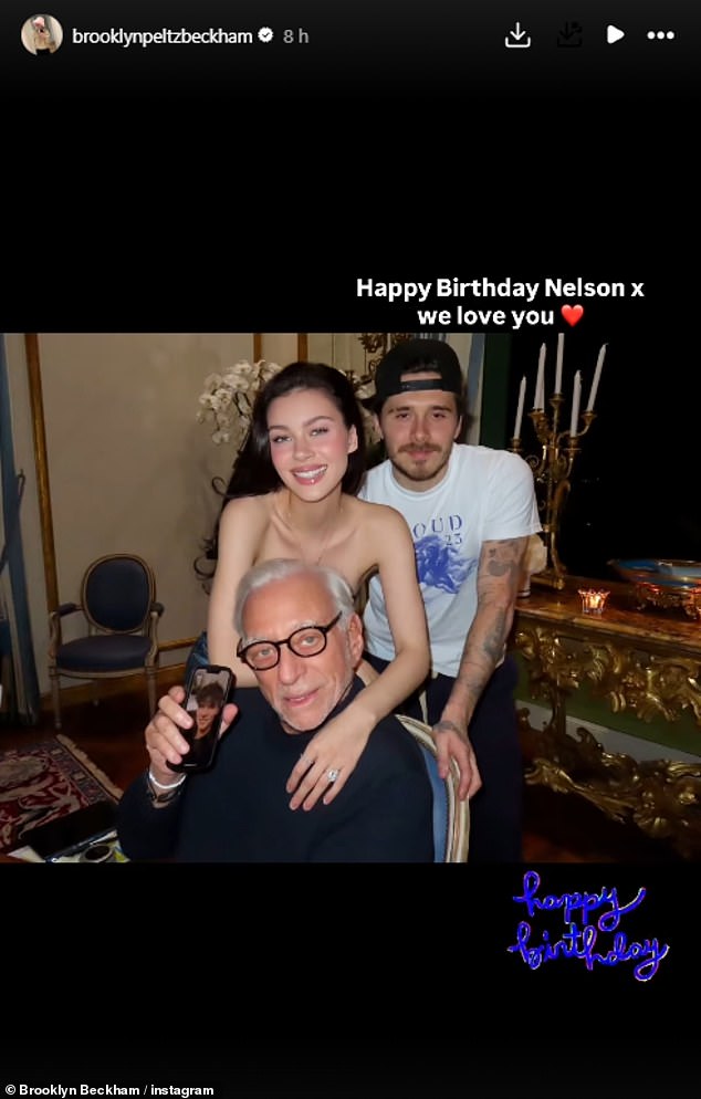 Brooklyn took to social media on Tuesday to share a gushing happy birthday post for his wife Nicola's billionaire father Nelson