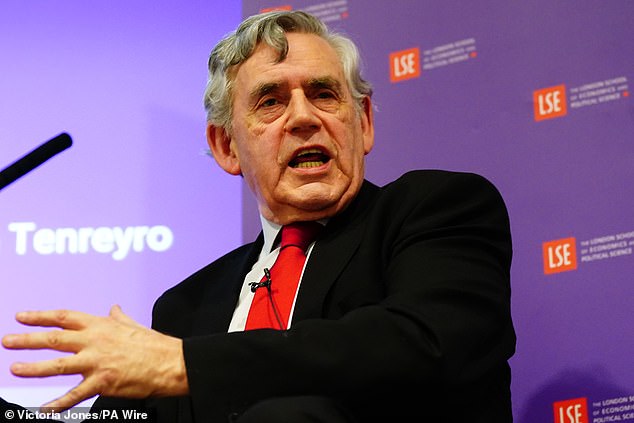 His intervention puts him at odds with the former prime minister Gordon Brown (pictured, in 2023), who is leading the charge to try to abolish the cap