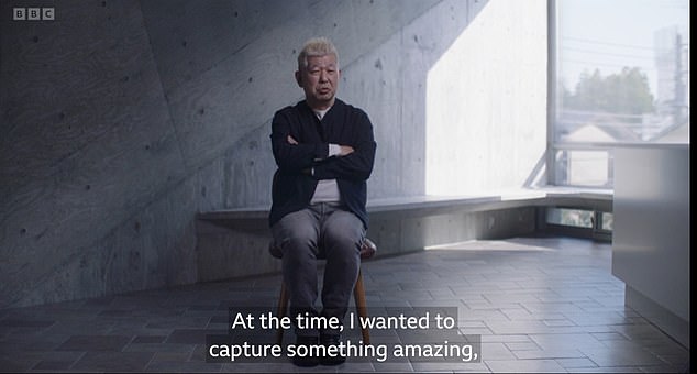 The producer of Susunu! Denpa Shonen, Toshio Tsuchiya, in a still from The Contestant that revisited Nasubi's 15-month long ordeal on A Life In Prizes in 1998