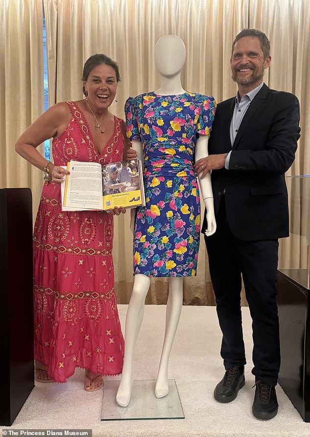 Renae Plant (pictured with her husband Livinio Stuyck Sanchez) collapsed onto the floor when she was told that she had won Diana's 'caring dress' for $400,000