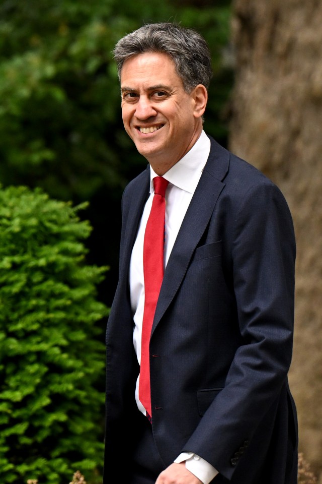 Ed Miliband, Secretary of State for Energy Security and Net Zero, arriving at a cabinet meeting.