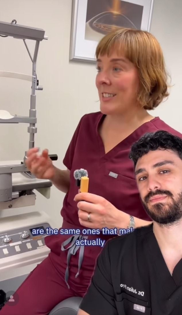 Dr Jacqueline Beltz in the background of Dr Julian Prosia reacting to the original video