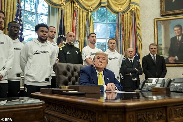 Donald Trump stunned the soccer players in the Oval Office with a dig at trans athletes