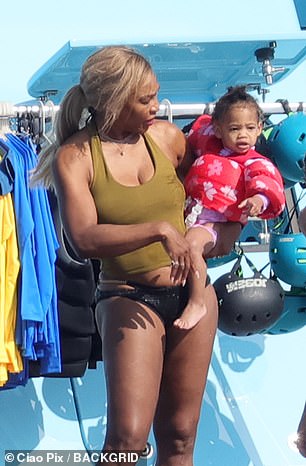 Serena Williams holds daughter Adira, who is approaching her second birthday