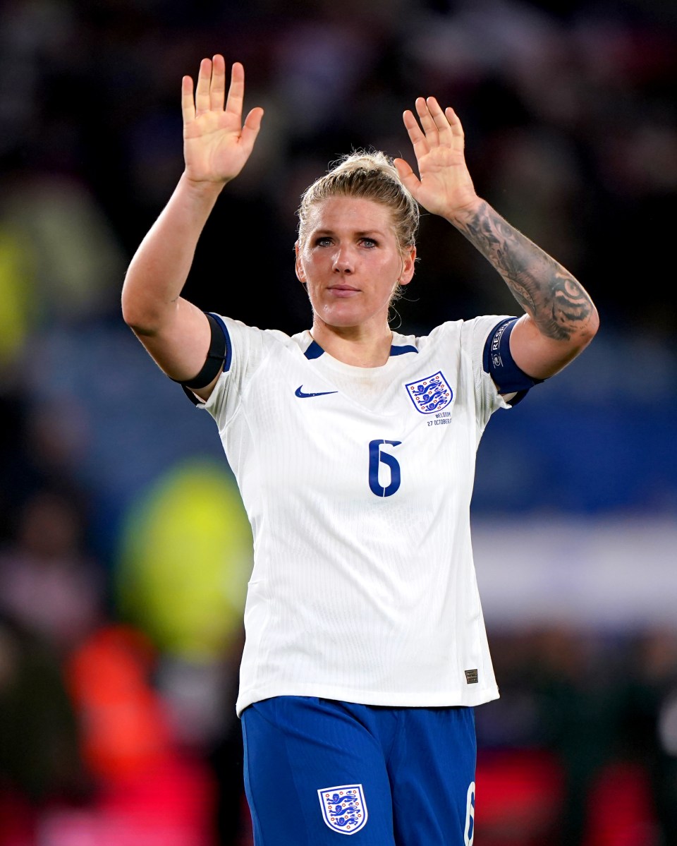 Millie Bright, England women's football player, waving to the crowd.