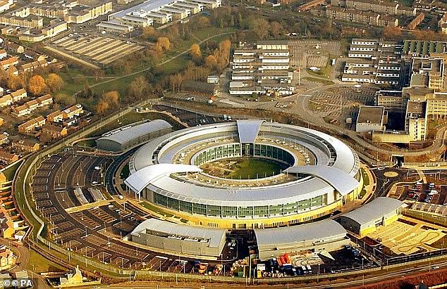 Police have caught a couple accused of being drunk in a park and trying to steal a bicycle while unaware they were right next to the UK's highest security spy HQ in Cheltenham (pictured)