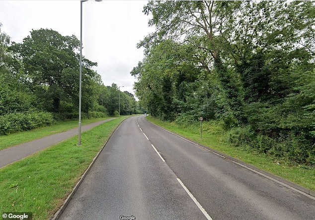 A motorbiker has been arrested on suspicion of death by dangerous driving after a crash with an e-scooter rider, which left her dead, on Jubilee Avenue in Corby, Northants (pictured)