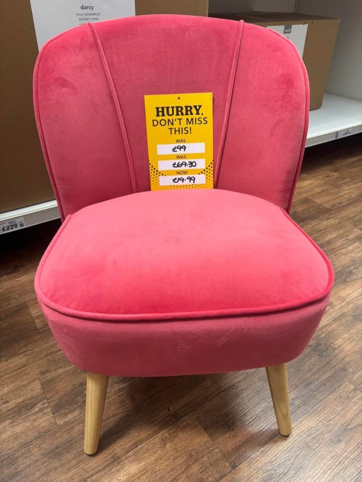 Pink velvet cocktail chair on sale.