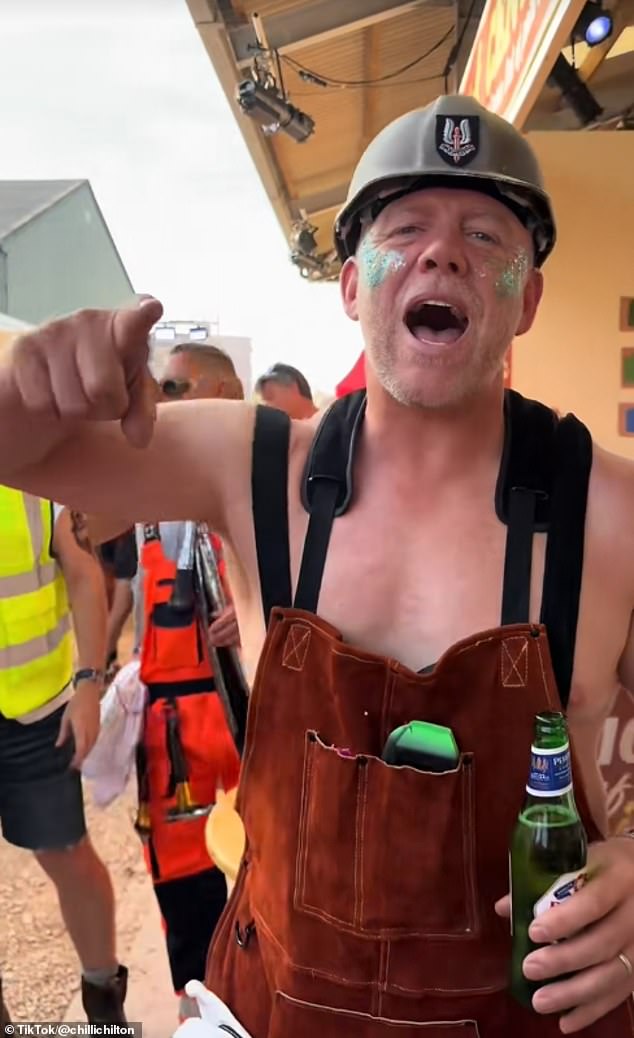 Mike, 46, had even added an SAS: Who Dares Wins hard hat and was clutching a Peroni