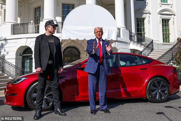 President Trump (pictured here with Musk in March) reportedly accused Musk of being 'a big-time drug addict' in a call just ahead of their public fallout