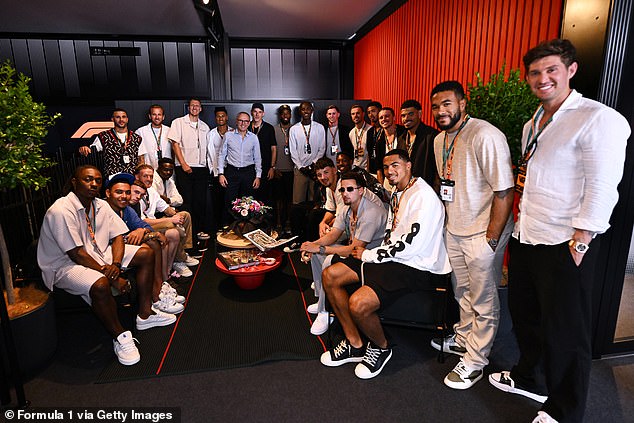 The England men's national football team took a trip to the F1 Grand Prix of Spain on Sunday