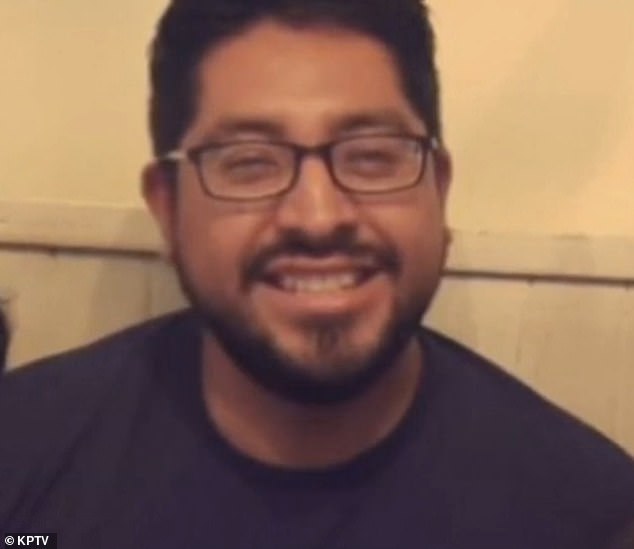 Elzagh was driving on the wrong side of Interstate 5 in Portland when he crashed head-first into 34-year-old Salvador Manuel Rodriguez-Lopez (pictured)