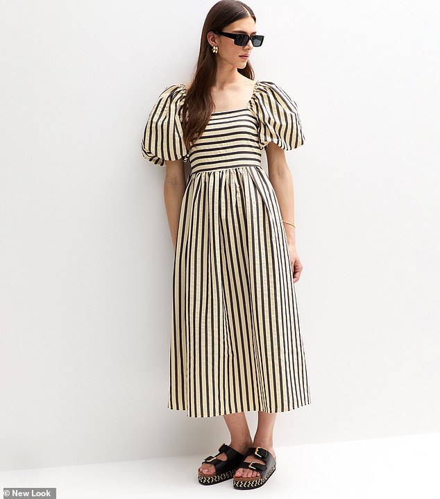 Worried about what to wear to stay cool and protected from the summer sunshine? Fear not, because experts have revealed their top tips (pictured: New Look's striped midi dress)