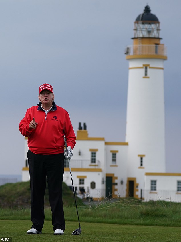 The American President plans to visit his three Scottish golf courses before the end of July