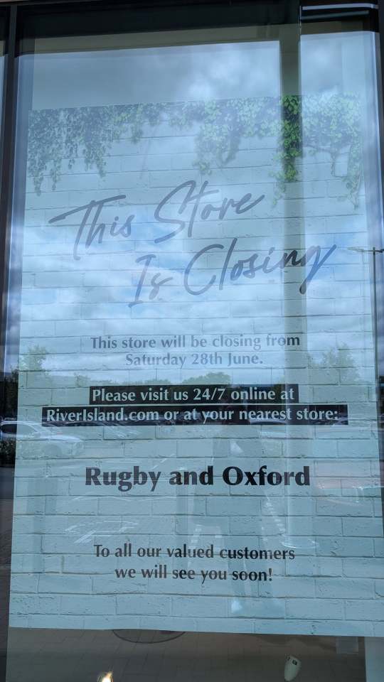 Store closing announcement: Visit online or nearest store in Rugby and Oxford.