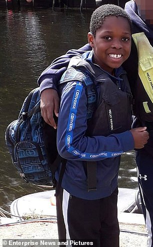 Daniel Anjorin wearing a rucksack