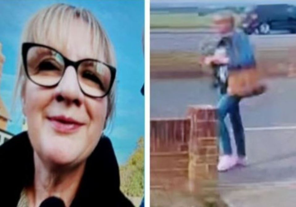 Photo of Deborah Hudson, a missing woman from Ramsgate, and a CCTV image of a person of interest.