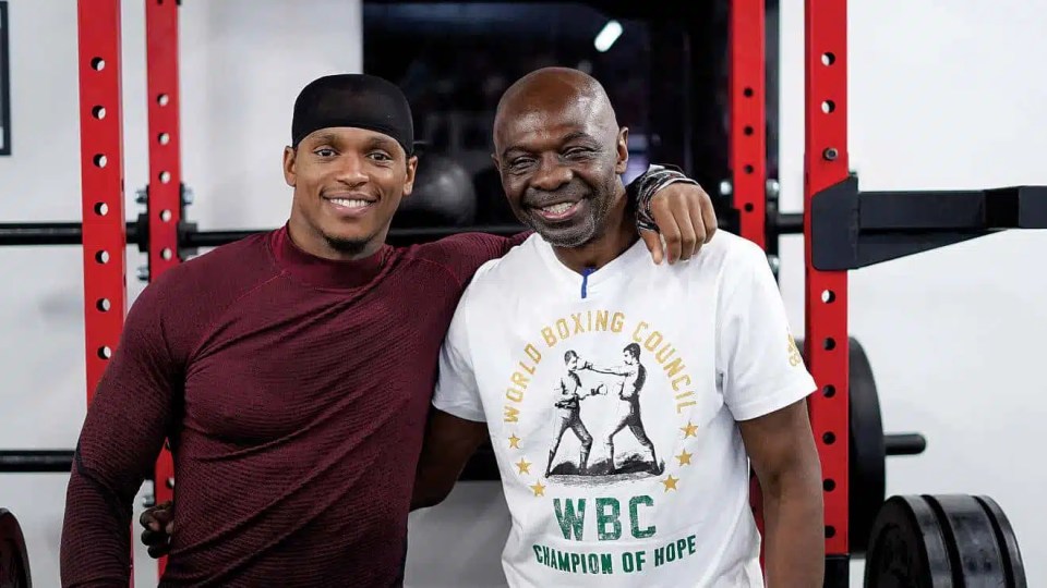 Anthony Yarde and James Cook in a gym.
