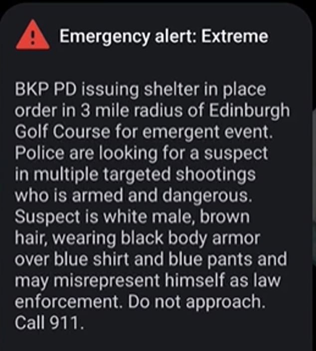 Brooklyn Park Police issued a shelter-in-place order around 5:30 am, later expanding it to a three-mile radius around the golf course