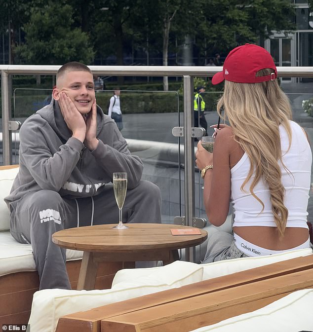 Freddy Brazier looked absolutely besotted as he enjoyed a first date with controversial influencer Tasha Newcombe at Glasshouse Terrace in London Bridge on Thursday