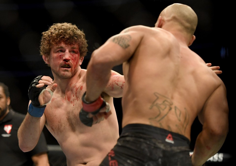 Ben Askren fighting Robbie Lawler in a UFC match.