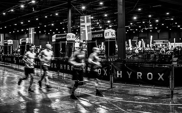 The Hyrox event sees fitness fanatics complete a gruelling workout regime against the clock