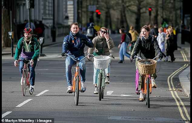 In London, cyclists take advantage of the Highway Code rules which encourage them to travel in the middle of the road