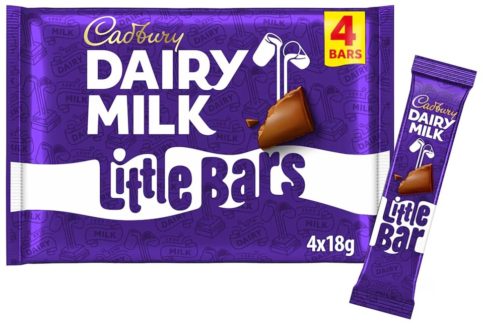 Cadbury Dairy Milk Little Bars multipack (4 bars).