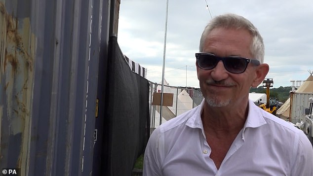 Gary Lineker has reopened his feud with the BBC during an appearance at Glastonbury