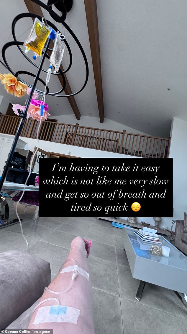 The former TOWIE star, 44, took to Instagram on Wednesday to share a health update as she told how she had been ill for three weeks now