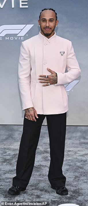Real-life Formula One stars in attendance included Lewis Hamilton, who produces the film, as was Lando Norris and Yuki Tsunoda