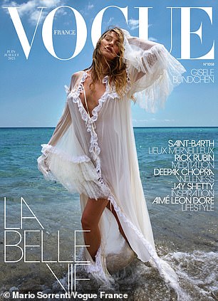 The model graced the cover of Vogue France's July/July issue
