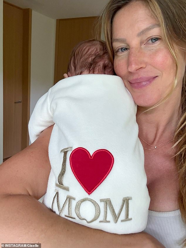 Gisele has shared images of her baby boy but only from the back