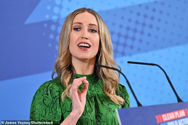 Giving children smartphones is the same as giving them cigarettes, shadow education secretary Laura Trott has said (pictured)