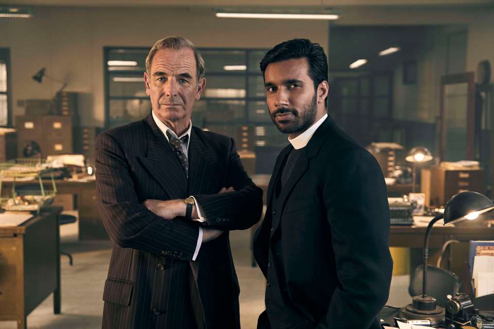 Robson Green and Rishi Nair in Grantchester.