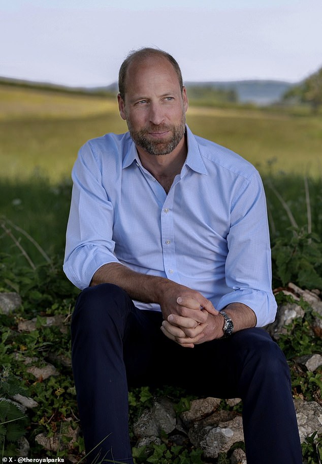 Prince William (pictured) turns 43-years-old today. This new portrait was launched to mark his birthday