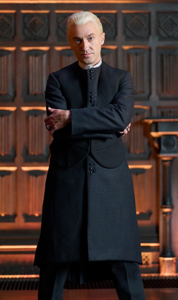 Tom Felton as Draco Malfoy in Harry Potter and the Cursed Child.