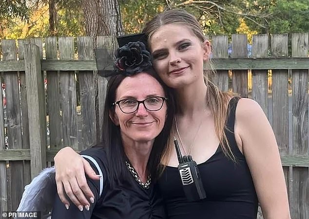 The family of Pheobe Bishop (right, pictured with her mum Kylie Johnson) is holding a private funeral for the teen on Monday