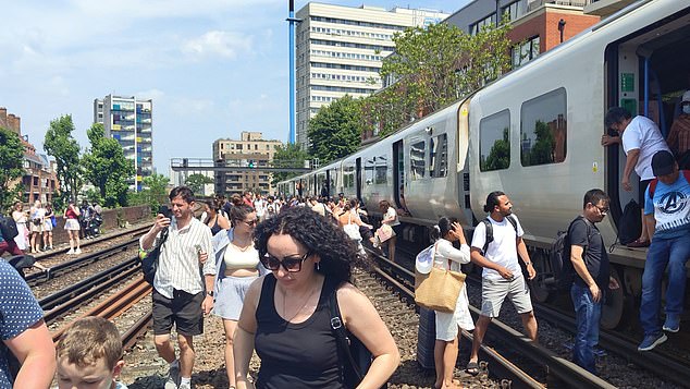 Terrified passengers had to be freed from stuck ThamesLink trains by police and were forced to walk down the tracks in sizzling 34C heat