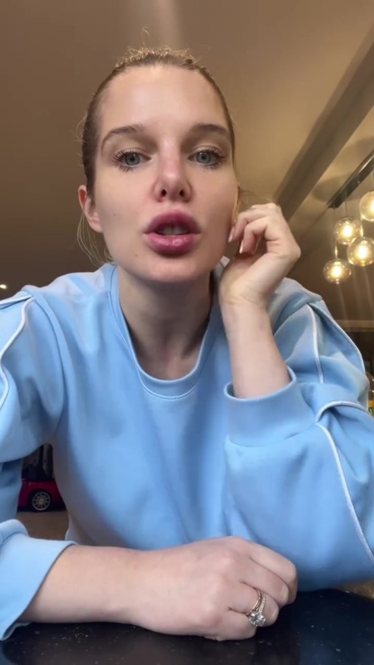 Helen Flanagan discussing a health issue that has left her lips numb.