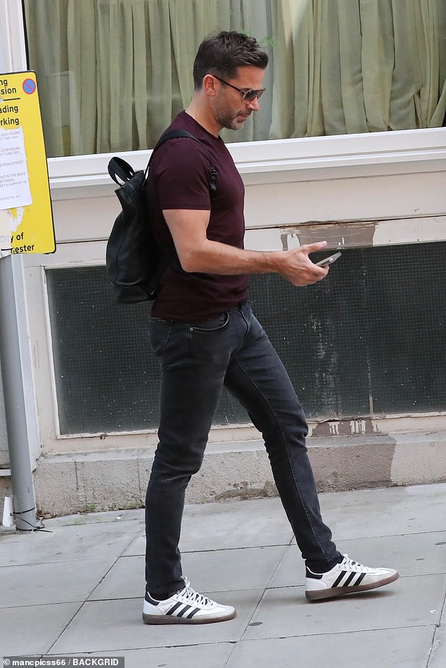 The pair left separately with Gethin, 47, following minutes behind his rumoured love interest and co-star