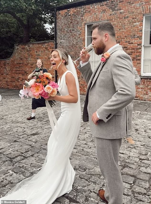 Hollyoaks actor Connor Calland tied the knot with his TikTok star fiancée Monica Geldart in Southport on Friday