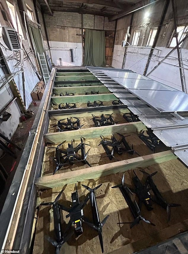 The first-person view (FPV) Ukrainian attack drones were smuggled into Russia in wooden containers disguised as modular homes