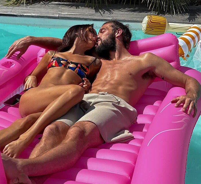 Loved-up Andy Carroll and Lou Teasdale in France,