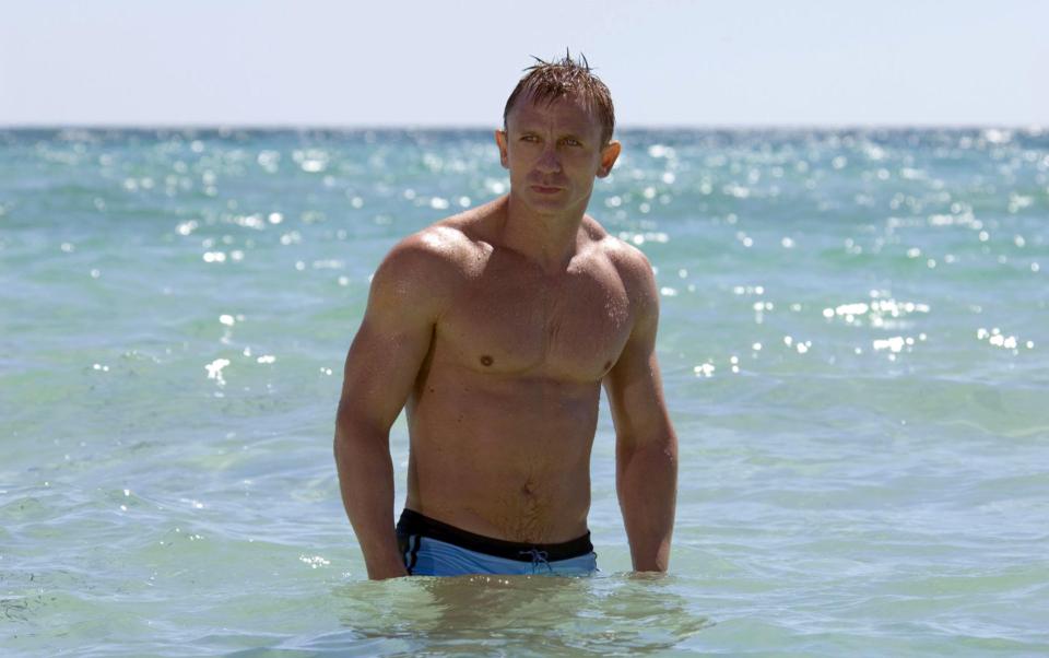 Daniel Craig in the ocean.