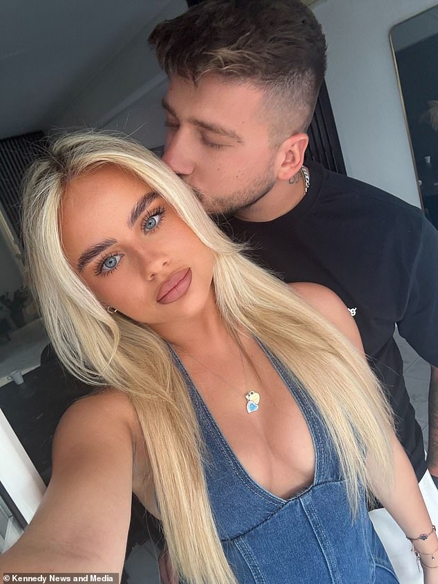 Beth Winstone, 23, from Birmingham fell in love with her waiter Gabriel Alia, 25, while on holiday in Greece (pictured together)